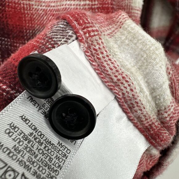 Lucky Brand Shirt Mens XXL Flannel Red White Plaid Classic Fit Button Up Cotton - Picture 7 of 9